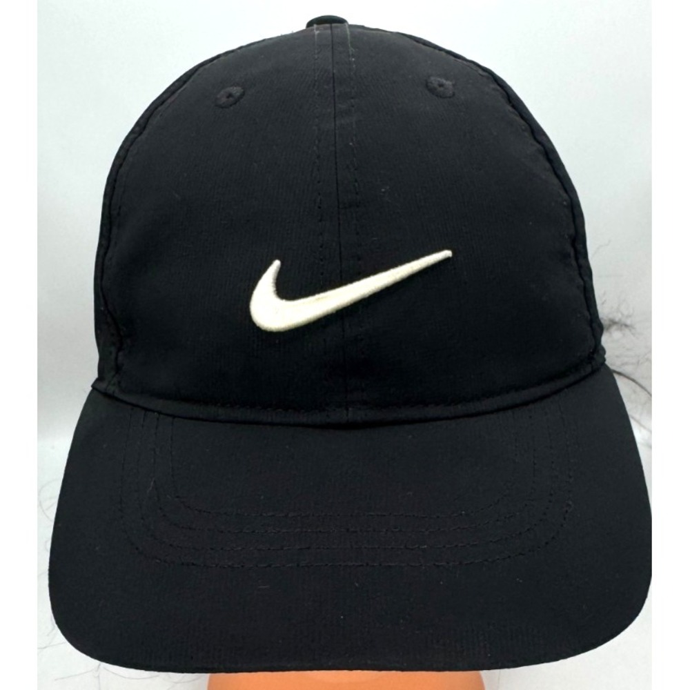 Nike Dad Cap Heritage86 Center Swoosh Plain Adjustable Hat Black OSFA AQ5349-010